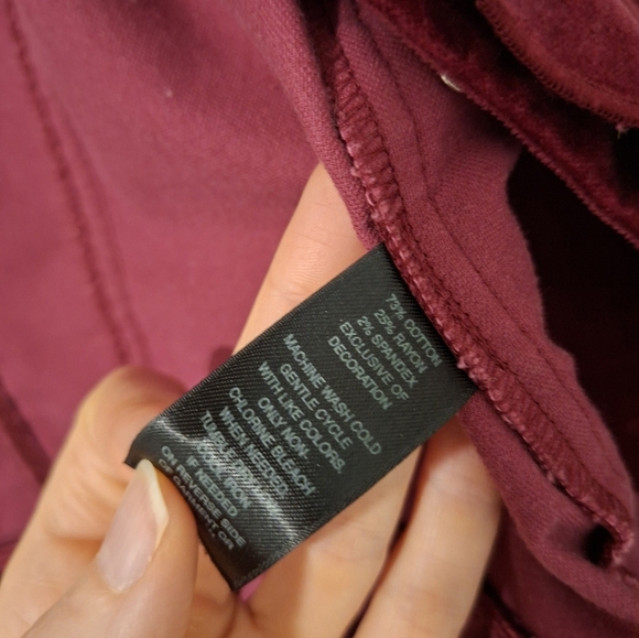 White House Black Market Women's Burgundy Velvet Corset Peplum Blazer (Size 00) - Picture 10 of 13